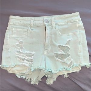 Mint green, AE cut off, denim shorts
